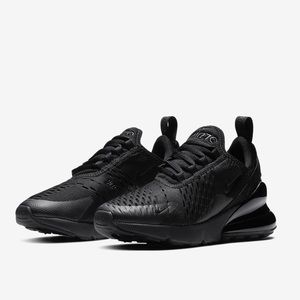 All Black Nike Air Max 270 - Boys Size 6Y